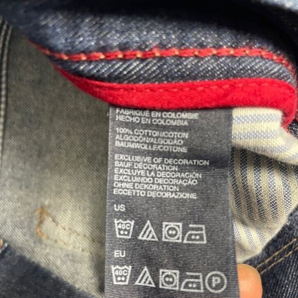 Tommy Hilfiger Jeans Mens 34x32 Blue Bootcut High Rise Dark Wash Denim - Picture 10 of 14